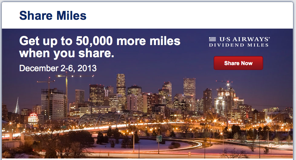 US Airways 100% Share Miles Bonus Back, Effectively Purchase Miles for Just Over A Penny
