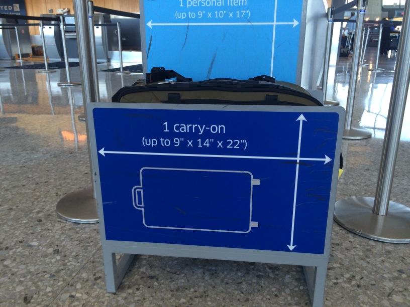 a luggage bag on a sign