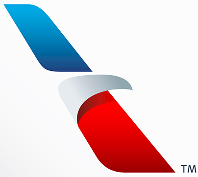 a logo with a red and blue design