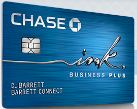 a blue credit card with silver text