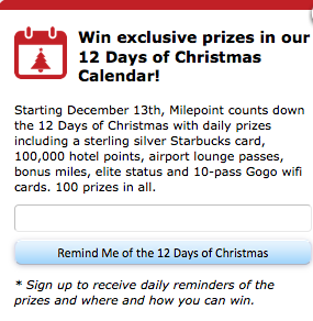More Giveaways!  12 Days Of Milepoint Christmas!