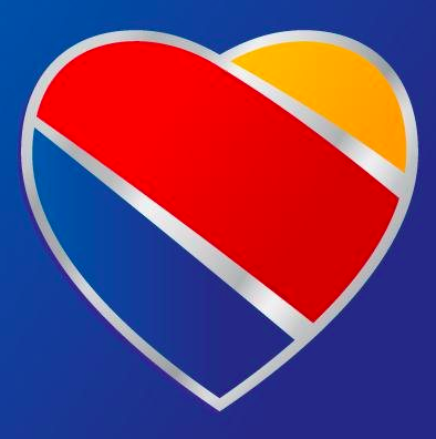 a heart with a red blue and yellow stripe