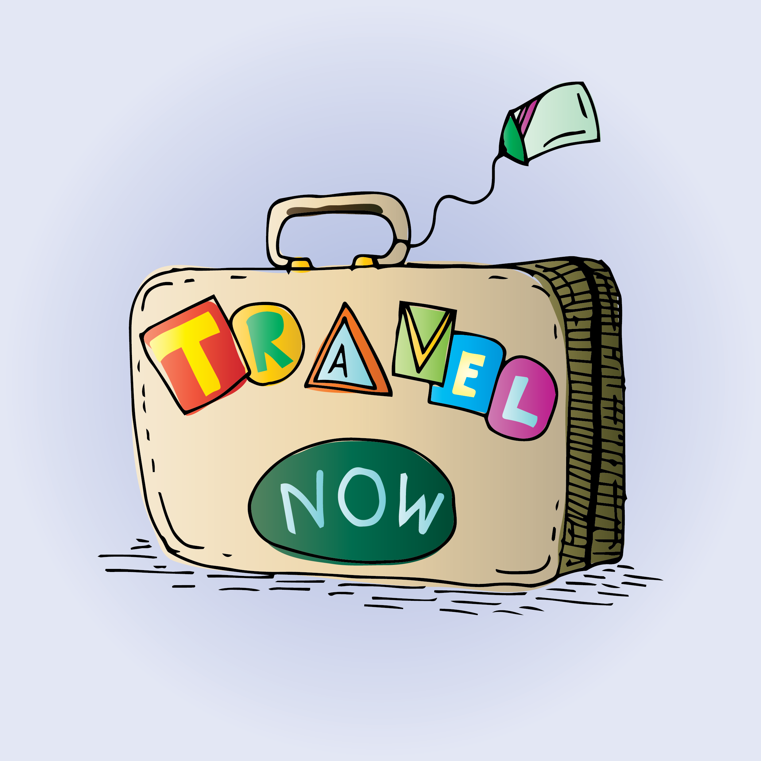 a cartoon of a suitcase