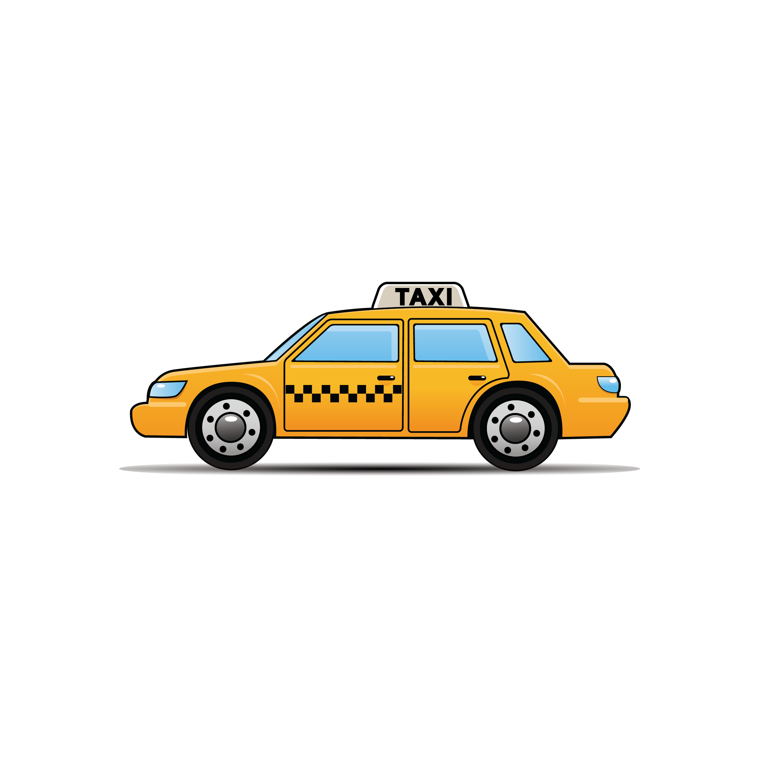 a yellow taxi car on a black background