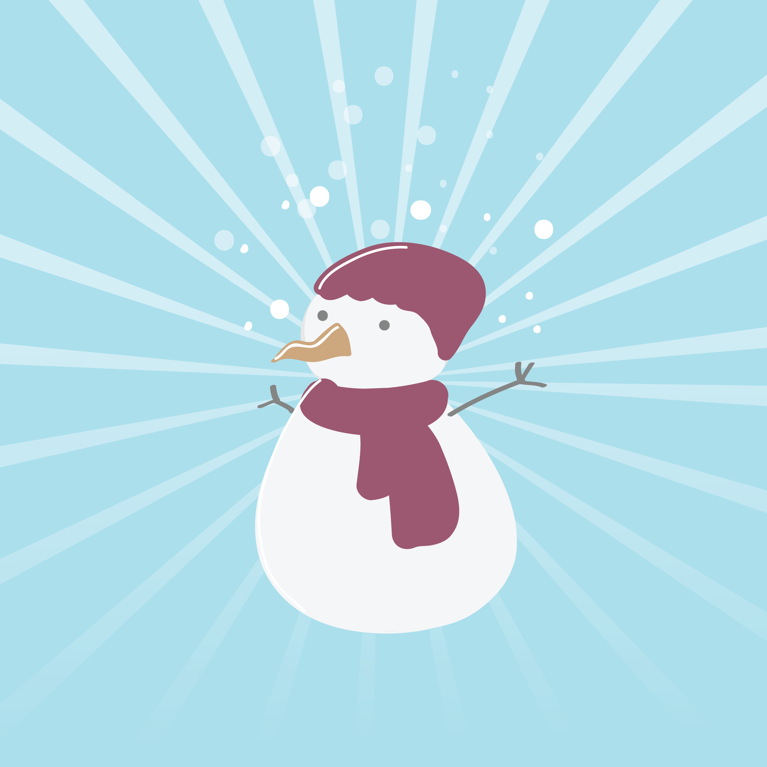 a snowman with a scarf and hat