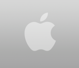 a white apple logo on a grey background
