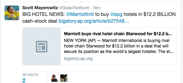 Marriott To Acquire Starwood Hotels