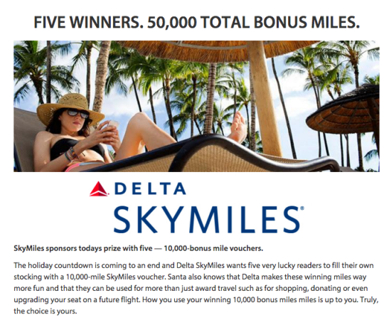 10000 Delta SkyMiles Giveaway