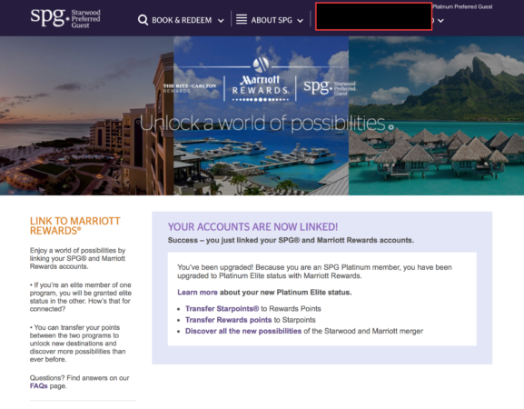 Link Your Starwood Preferred Guest Account