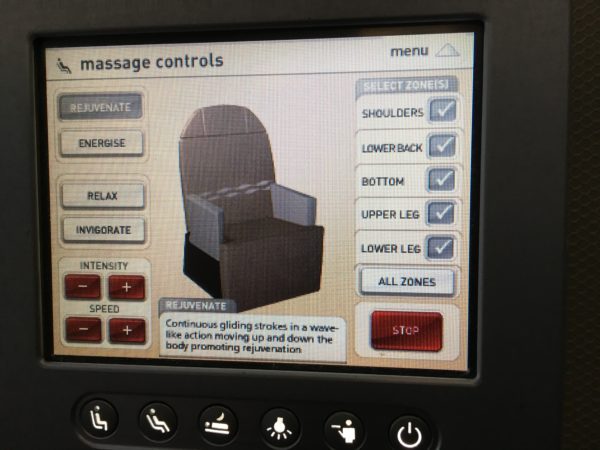 First Class Seat Controls