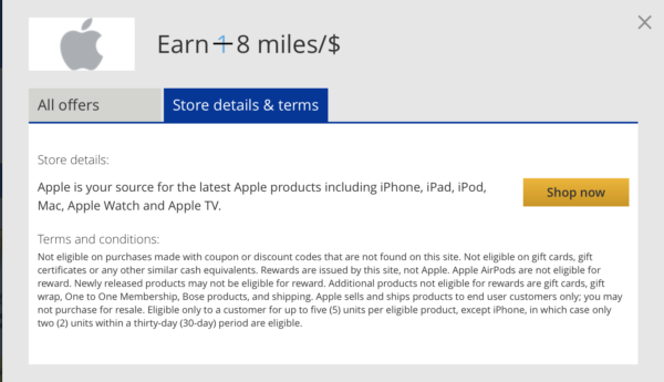 Bonus Miles On Apple Purchases