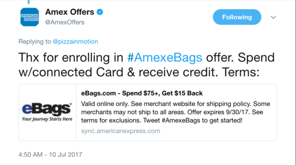 AMEX Sync Offers