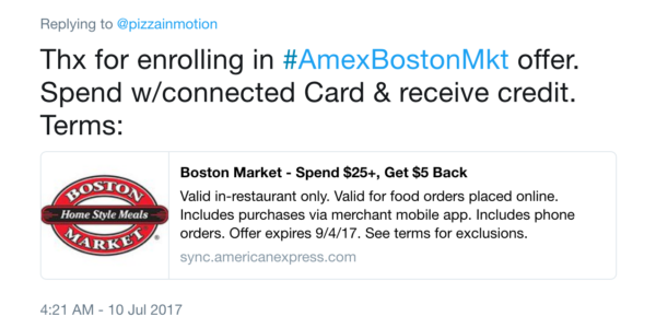 AMEX Sync Offers
