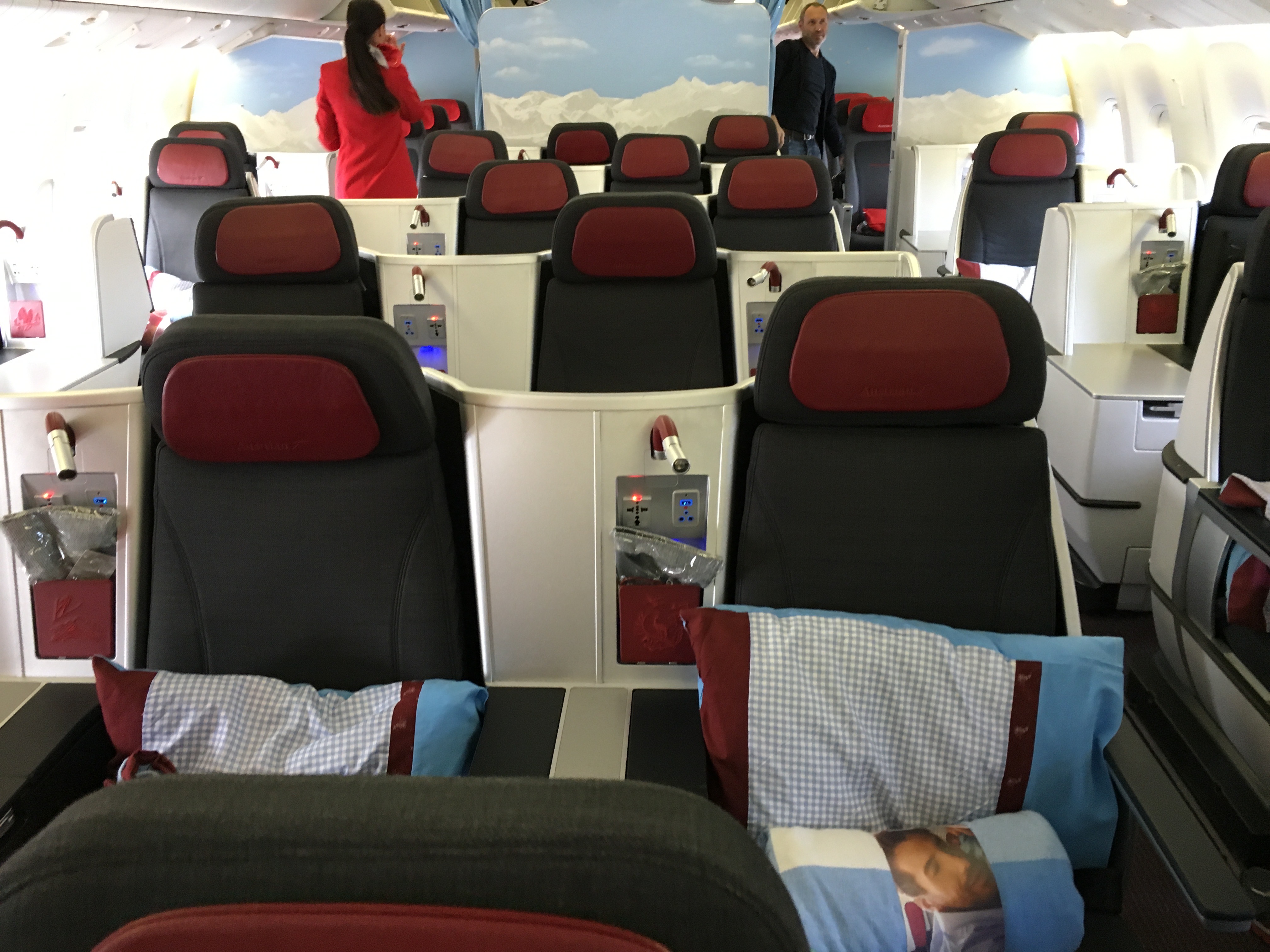 a plane with seats and people