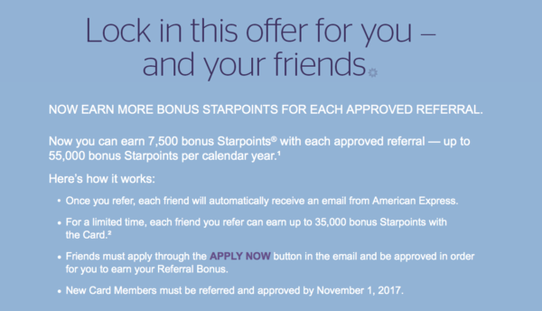 Sign-Up Bonus Starwood Preferred Guest American Express