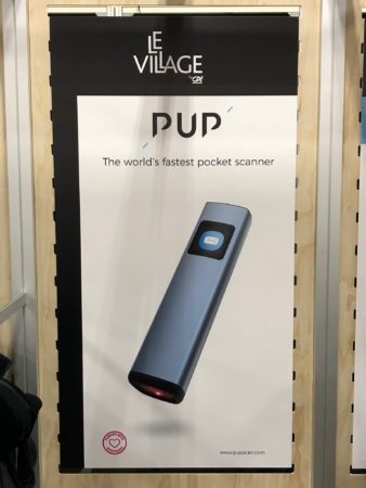 a sign with a picture of a pocket scanner