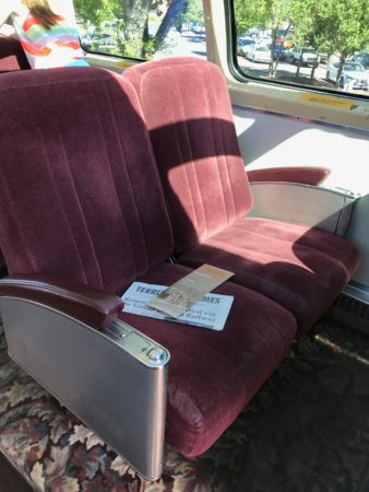 a seat in a train