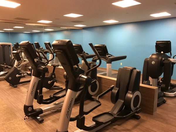 a room with exercise machines