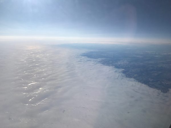 a view of the sky from the airplane