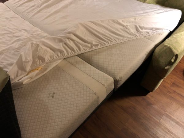 a mattress and a chair