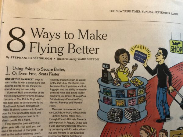 a newspaper with a cartoon of a man selling a book