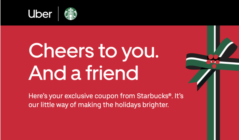 Take An Uber, Get A Free BOGO Coupon From Starbucks!