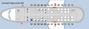 Seat Map and Seating Chart Bombardier CRJ 200 Iberia Regional Air Nostrum Iberia