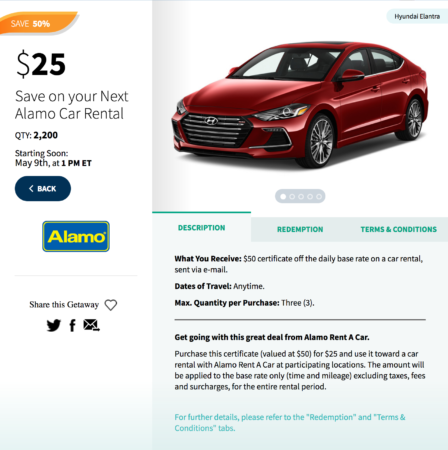 a screenshot of a car rental