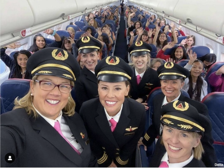 A Delta Crew Of All Women Flew 120 Girls To NASA Headquarters