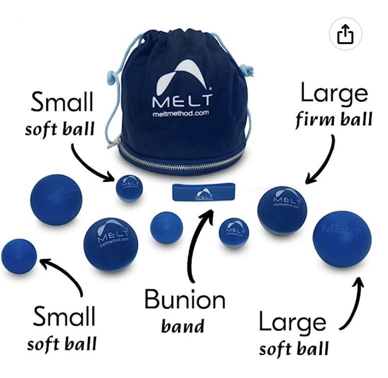 a blue bag with balls and text